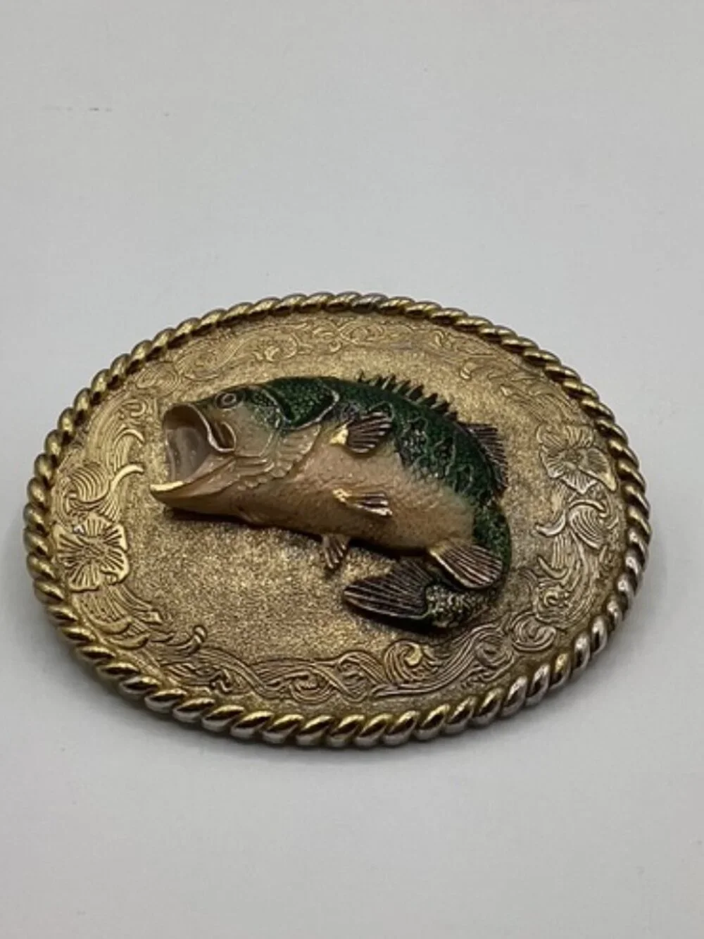 Raintree Bass Fish Belt Buckle Rare Vintage‎ 1978 3-D Realistic 3